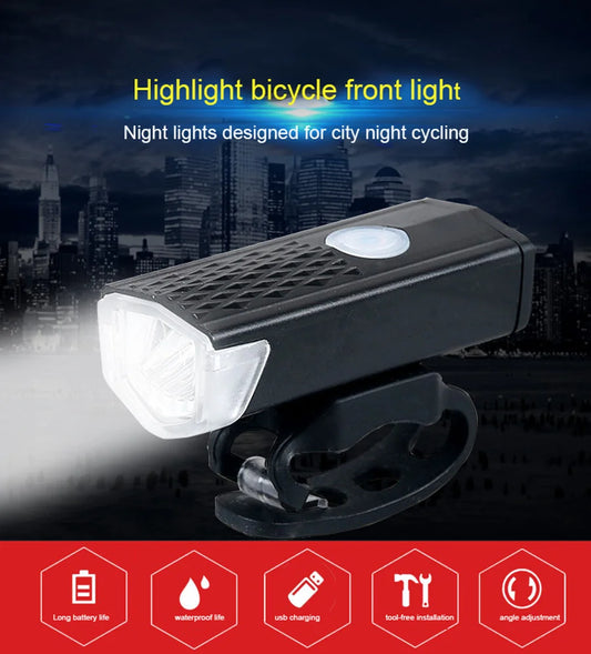 USB Rechargeable Bike Light Set (Front & Rear)