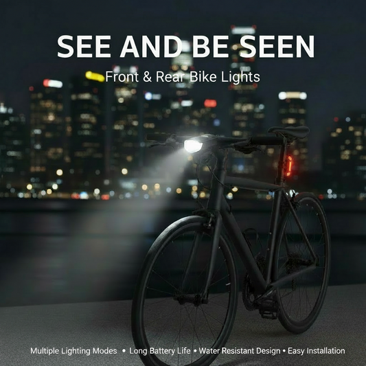 USB Rechargeable Bike Light Set (Front & Rear)
